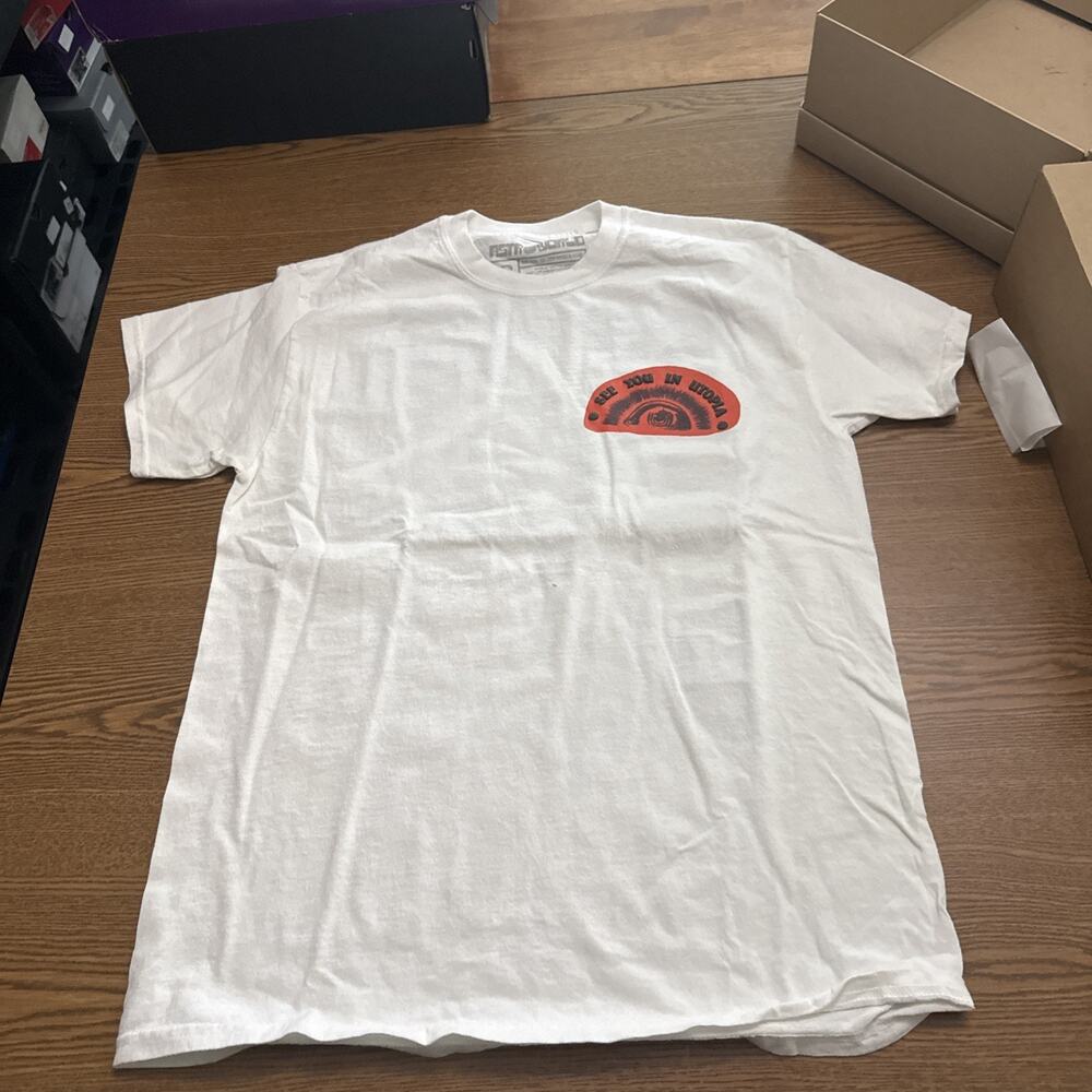 Jordan White Short Sleeve Tee with Red Graphic